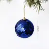 Bolas de Espuma com Lantejoulas de 8cm, Bolas Coloridas de Natal, Decorações de Natal, Enfeites de Bola de Lantejoulas, Itens Quentes de Venda no E-commerce Transfronteiriço