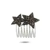 Pente Invertido de Estrela de Cinco Pontas Totalmente Cravejado, Pente de Cabelo de Luxo Leve para Coques na Parte de Trás da Cabeça, Grampo para Arrumar Fios Soltos, Acessório de Cabelo, Atacado de Peça Única