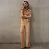 Conjunto de Duas Peças de Tricô com Mangas Longas + Calças Longas Transfronteiriço Europeu e Americano 2025 Outono e Inverno Novo Conjunto de Suéter Quente com Gola Polo para Mulheres