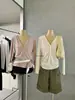 EN.EN Colección de Otoño: Camiseta de manga larga, cuello en V, color liso, minimalista, versátil, adelgazante, amigable con la piel, suave, estilo coreano para mujer, E11027