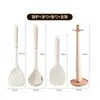 Concha Grande de Silicone para Sopa com Cabo Longo para Uso Doméstico, Conjunto de Colher Separadora de Óleo, Escumadeira e Espátula