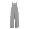 Pantalones de pierna ancha informales con tirantes, sin mangas, holgados, de algodón y lino, transpirables, de color sólido, con bolsillos y cintura elástica, estilo europeo y americano.
