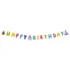 Banner de Feliz Aniversário Decorações de Aniversário para Crianças Bebês Inglês Folha de Ouro Cauda de Peixe Bandeira Festão de Festa Desenho Animado
