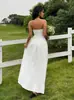 Vestido Corto Sexy Cruzado Europeo y Americano de Verano con Escote Bajo que Cubre el Vientre y Afina la Figura, Tipo Tubo, Falda Larga, Ropa de Mujer