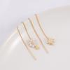 Paquete de oro de 18 quilates microincrustado ocho estrellas Mans alambre para oreja con baño de cobre oro real circonita brillante alambre para oreja INS con pendientes simples