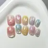 Dicas de Nail Art Estrelas Coloridas 2, Pré-cortadas, Não precisam de lixa, Adesivos de Unha Perfeitos, Pontas de Unha com Cor Base, 30 Peças, Tamanhos Variados, Atacado