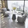 Conjunto de Sofá de Um Lugar de Luxo e Mesa de Centro para Lazer, Recepção de Hotel, Escritório, Sala de Vendas, Mesas e Cadeiras de Reunião, Salão de Beleza