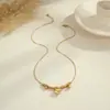 Moda Europea y Americana Transfronteriza Colgante de Corazón Escarchado Cepillado Collar de Acero Inoxidable Cadena para Clavícula Collar de Lujo Elegante Accesible