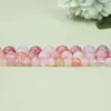 Cuentas Sueltas de Ágata Fuente Natural de Sal, Rosa Melocotón Degradado, Pulsera de Cristal Rosa para Joyería DIY Hecha a Mano, Cuentas Sueltas