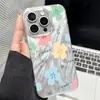 Capa de Tecido Leve com Flores Frescas Estilo Coreano para iPhoneair Novo com Penas para Celular Apple 18 Pro Max Capa Protetora 15