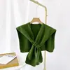 Chal de hombro primavera y otoño prenda exterior Corea del Sur tejido anudado bufanda para habitación con aire acondicionado bufanda para el cuello de mujer capa pequeña
