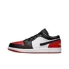 Zapatillas de Baloncesto Originales Aj1 de Cuero de Capa Superior de Corte Bajo, Puntera Negra Roja, Zapatillas Casuales para Hombre y Mujer, Zapatos Deportivos de Pareja Jordan 1, Modernas