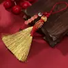 Exame de admissão ao ensino médio pingente de vassoura de ouro caneta de ouro passará em todos os exames ornamentos auspiciosos mini vassoura borla