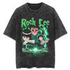 Camiseta Streetwear Hip Hop Naruto Anime Camiseta Gráfica Harajuku Algodón 2025 Verano para Hombre Negra Lavada