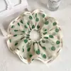 Elegante Anillo de Intestino Grande de Gasa con Lunares Lazo para Cola de Caballo Francesa Accesorios para el Cabello de Flor Grande Versátiles Diadema de Estilo Veraniego para Mujeres