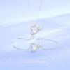 BaObAo design original s925 prata esterlina aurora cor mágica pequena baleia colar de diamante feminino pequeno fresco fofo brincalhão