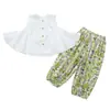 Conjunto de verano para niñas, estilo nuevo, chaleco de encaje sin mangas, conjunto de dos piezas para niñas pequeñas y jóvenes, ropa de verano a la moda para bebés