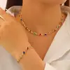 Corrente Transfronteiriça Europeia e Americana Colar de Contas Coloridas Bola do Amor Acessórios Simples Personalizados de Alto Nível Femininos Joias Corrente de Praia