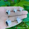 Prata Pura 990 Coração de Pêssego Acessórios DIY Pingente de Coração Brilhante Moda Pingente Simples de Batimento Cardíaco Venda Direta da Fábrica
