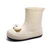 Botas de lluvia de media pantorrilla para mujer, lindas y a la moda, botas de lluvia de pantorrilla baja con dibujos animados, botas de agua de media pantorrilla para adulto, zapatos cálidos e impermeables para las cuatro estaciones
