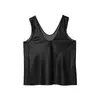 Colete Feminino Bie Acetato Brilhante Cetim Decote V, Casual de Verão, Fresco e Emagrecedor com Ombros Largos Sem Mangas