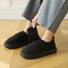Zapatos caseros antideslizantes para interior y exterior con apertura grande, suela suave, pantuflas silenciosas de lino con velcro, ligeros para hombres y mujeres de mediana edad y mayores