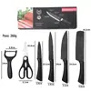 Conjunto de Facas Domésticas Black Wave 238A com Seis Peças: Faca para Frutas, Faca para Pão, Faca de Chef, Faca de Cozinha, Faca para Uso Doméstico