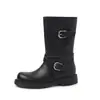 Botas country western com salto grosso de 3,5 cm, novo modelo outono/inverno 2026, bico redondo, color block, botas casuais de calçar até a panturrilha