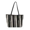 Bolsa de Ombro Feminina Grande Capacidade Estilo Coreano Venda por Atacado Feminina Nova Bolsa Tote Casual com Listras Verticais Simples Bolsa de Mão Fashion