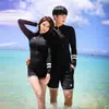 Traje de Buceo Coreano para Mujer de Manga Larga Traje de Baño Medusa Dividido Protector Solar Ajustado Traje de Snorkel Traje de Baño