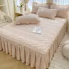 Faldón de cama acolchado Clase A, una sola pieza, nuevo modelo 2025, apto para todas las estaciones, cubre cama a prueba de polvo, estilo faldón de cama, sábana de cama engrosada