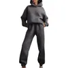 Otoño e Invierno Amazon Transfronterizo Ropa Europea y Americana Estación Independiente Moda Casual Sudadera de Manga Larga Engrosada y Pantalones Traje de Dos Piezas