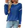 Novedad Otoño/Invierno 2025 Moda Femenina Europea y Americana Transfronteriza de Amazon Suéter Falso de Cuello Redondo Manga Larga Bloque de Color Holgado