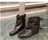 Botines de plataforma retro de estilo 'hot girl' con caña ancha, hebilla, punta cuadrada, para mujer, nuevo modelo 2026, tela negra