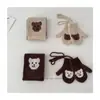 Versión Coreana 2025 del Nuevo Conjunto de Dos Piezas de Bufanda y Guantes de Oso para Niños, Invierno, Lindo, Estilo Ins, Traje de Oso Jacquard