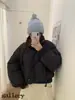 Jaqueta de Algodão Huang Zheng Estilo Coreano Engrossada Curta Gola Alta Feminina Inverno Estilo Coreano Solta Quente Pequeno Top 541147