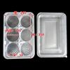 Caja de embalaje de alimentos tipo blíster de polipropileno, bandeja pequeña tipo jaula, bollos desechables, fondo verde, grupo interior, embalaje para pastel de calabaza