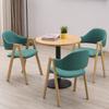 Mesa de recepción de negociación y combinación de silla para recepción de negocios, ocio, simple, creativa, tienda de té con leche, cafetería, mesa redonda pequeña, silla de comedor
