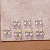 Joias para Nail Art Mini Laço Aurora Resina Pequena Gravata Borboleta Flutuante Acessórios para Unhas Material DIY Pequenos Acessórios