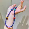 Colar Corrente de Clavícula Pulseira Conjunto Design de Pedra Olho de Tigre Lápis Lazúli Natural de Alta Qualidade 4mm