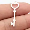 35X11Mm 1.1g Colgante de Llave de Corazón de Plata Antigua Accesorios de Exportación Venta Directa de Fábrica