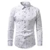 Comercio Exterior Transfronterizo 2026 Nueva Camisa Casual para Hombre de Primavera y Otoño con Estampado de Plumas Manga Larga Amazon Aliexpress