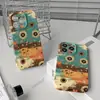 El Color-Blocking Más Vendido de América Latina Estilo Retro Americano Desgastado Girasol Funda Dura de Cobertura Total para iPhone 17 Funda de Teléfono de Una Sola Capa 16Pm