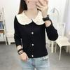Otoño 2024 Nuevo Suéter Estilo Cera Suave con Cuello de Muñeca Camisa Base Moda Femenina Holgada Elegante Top Corto