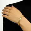 Pulsera Abierta de Metal Ojo de Gato para Mujer, Venta Directa de Fábrica, En Stock, Joyería Sólida de Gama Alta, Soporta Dropshipping