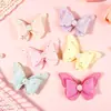 Producto semiacabado de mariposa de tela con perlas y pedrería, adorno de mariposa 3D con cuentas de satén, accesorios para el cabello para niños de bricolaje, accesorios para zapatos y sombreros
