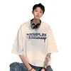 Camiseta masculina de manga curta verão nova chegada algodão puro pesado marca da moda marca da moda plus size camiseta solta de meia manga roupas