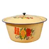 Souvenir Vintage Nostálgico Tazón de Esmalte para Pastel Tazón para Manteca con Tapa Cuenco de Esmalte Suministro Directo del Fabricante Al Por Mayor en Stock