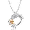 Collar de gato Hello KT para mujer, bañado en plata S925, con bonito colgante de gato Katie con cristales en la clavícula, ideal para niños.