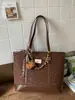 Bolso Retro Estampado de Leopardo para Mujer, Gran Capacidad, Nuevo Bolso de Hombro Versátil Otoño e Invierno, Bolso Tote Texturizado para el Trabajo y los Viajes